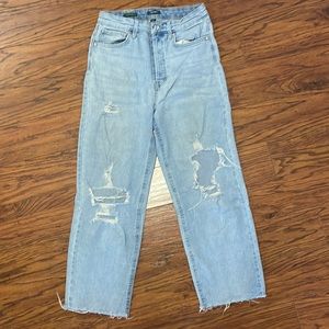 Women’s wild fable jeans. Size 8. Highest rise straight. Factory holes/tear.